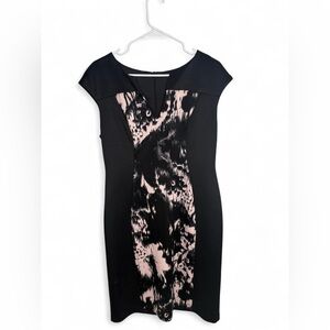 Elegant Black and Pink Midi Dress